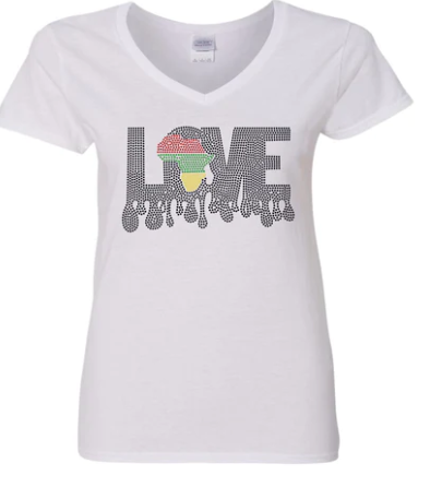 "Black Love" Girl Bling T shirt