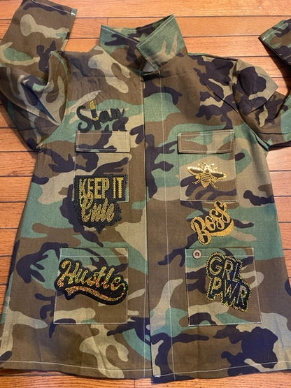 Drippin Lips Bling Patches Jacket